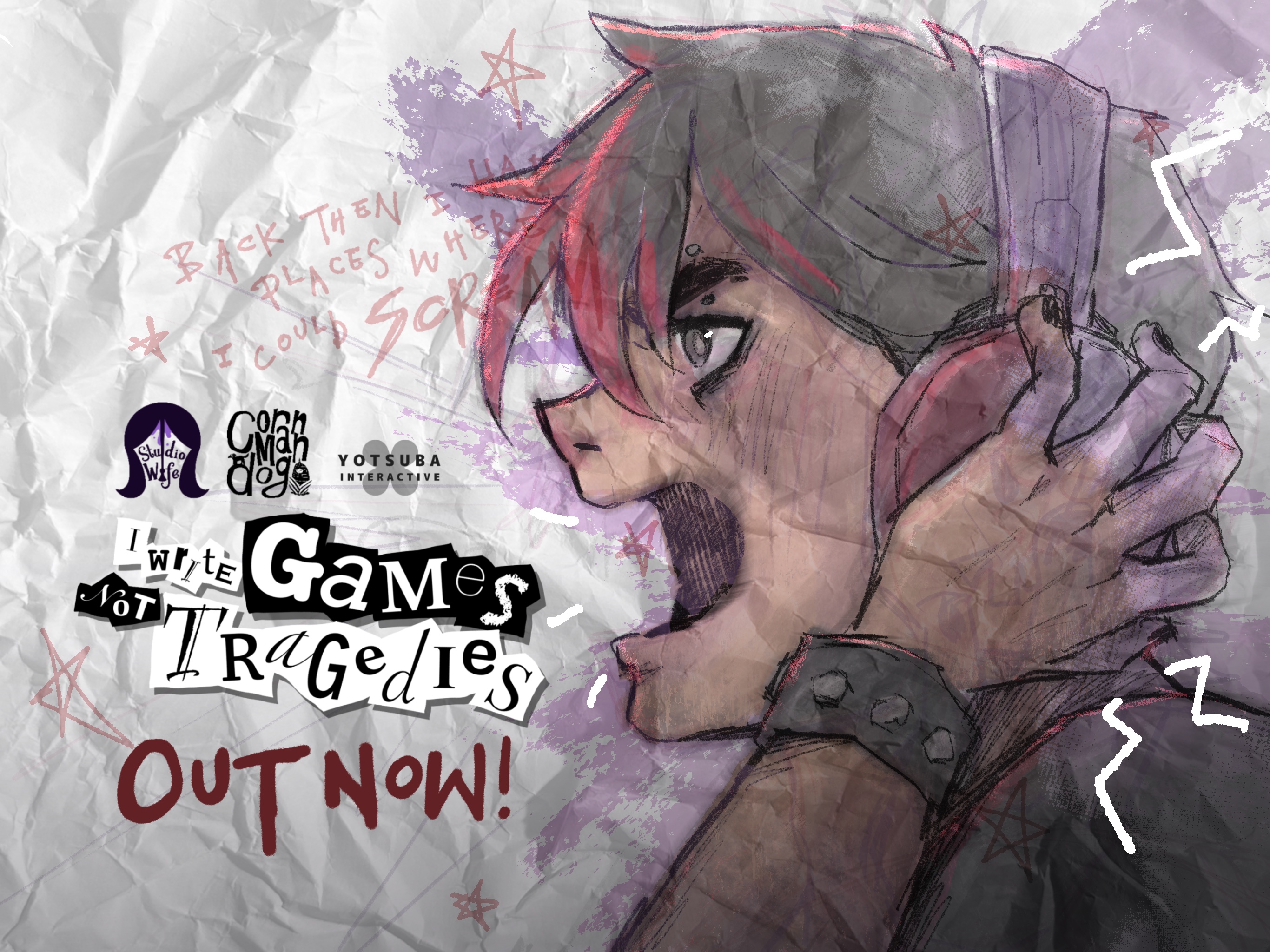 Emo visual novel and rhythm game, “I Write Games Not Tragedies” is out on Steam now!